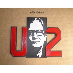 U2 logotipo Grupo de Rock en relieve fabricado con impresora 3D